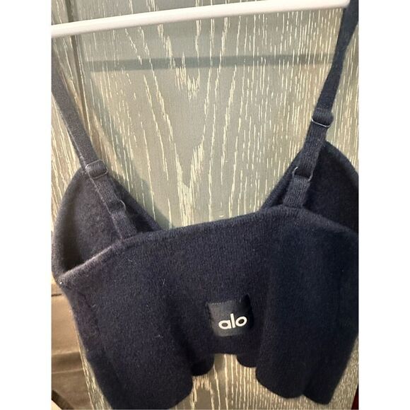 ALO Yoga 100% Cashmere Soft Jet Set Navy Bra/Bralette - Picture 6 of 6